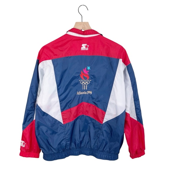 Vintage Atlanta 1996 Olympics Starter Windbreaker Track Jacket USA Size Medium - Picture 2 of 12